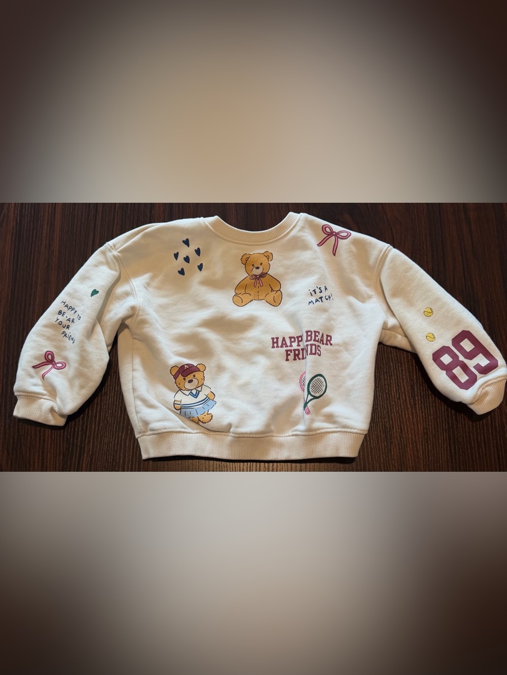 2T ZARA Cream 'Happy Bear Friends' Sweatshirt with Teddy Bears
